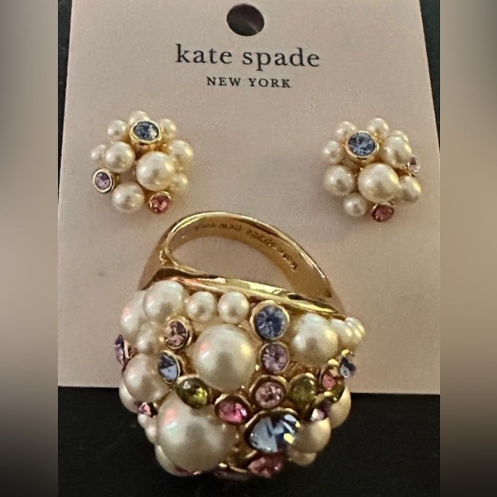 Kate Spade Caviar  Earrings and Ring